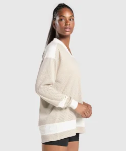 DAMES Gymshark T-shirts*Mesh Long Sleeve Varsity Top
