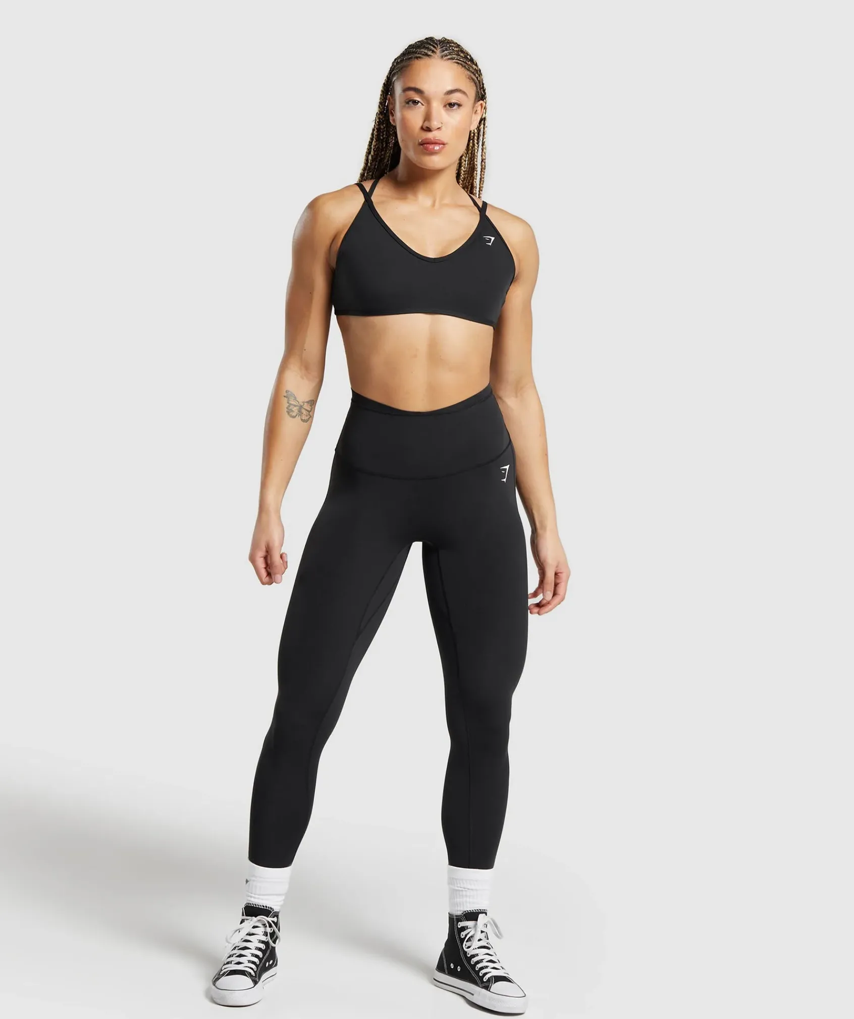 DAMES Gymshark Leggings|Zwarte Leggings*Mesh Waistband Leggings