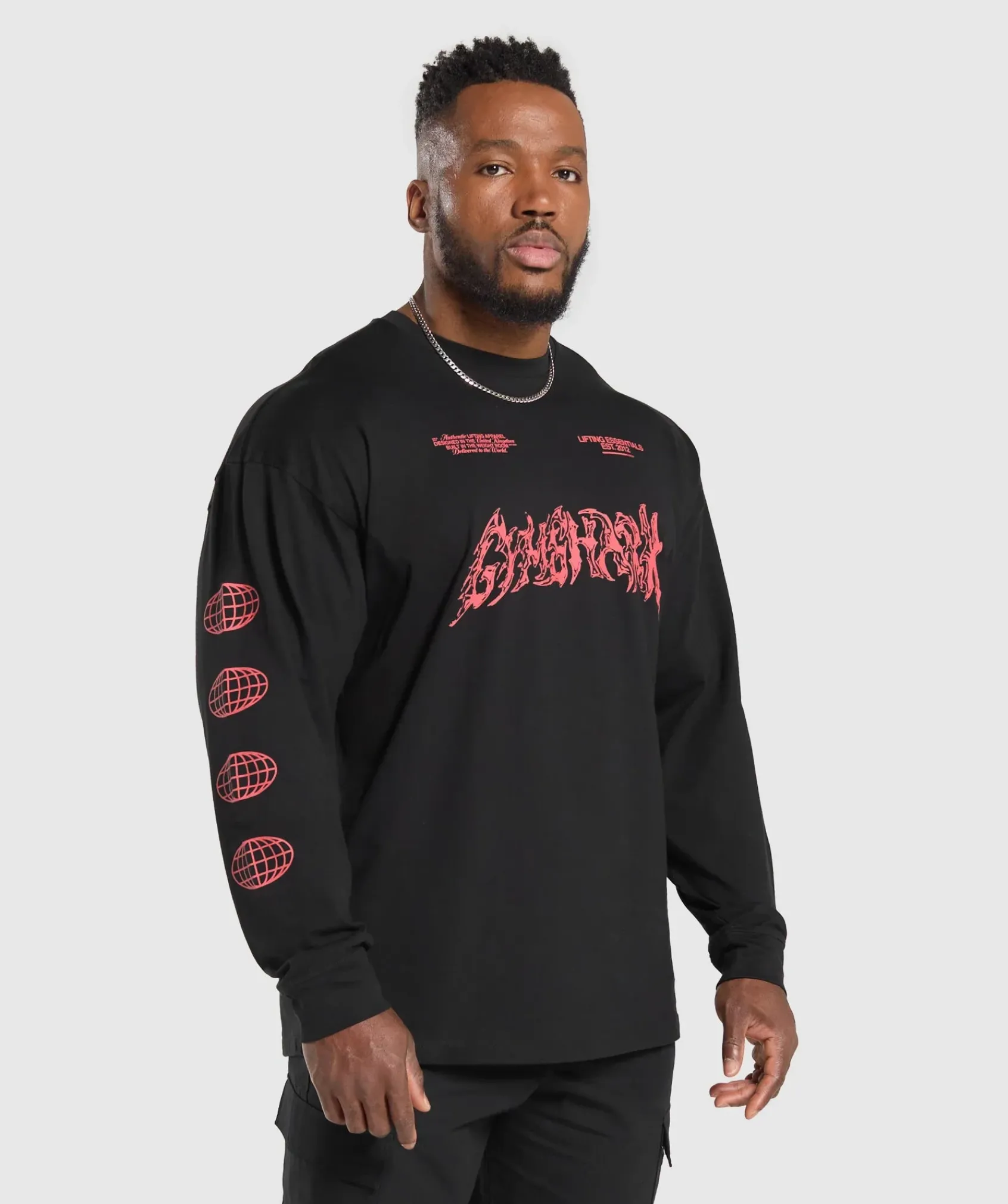 Heren Gymshark T-shirts*Metal Lifting Graphic Long Sleeve T-Shirt
