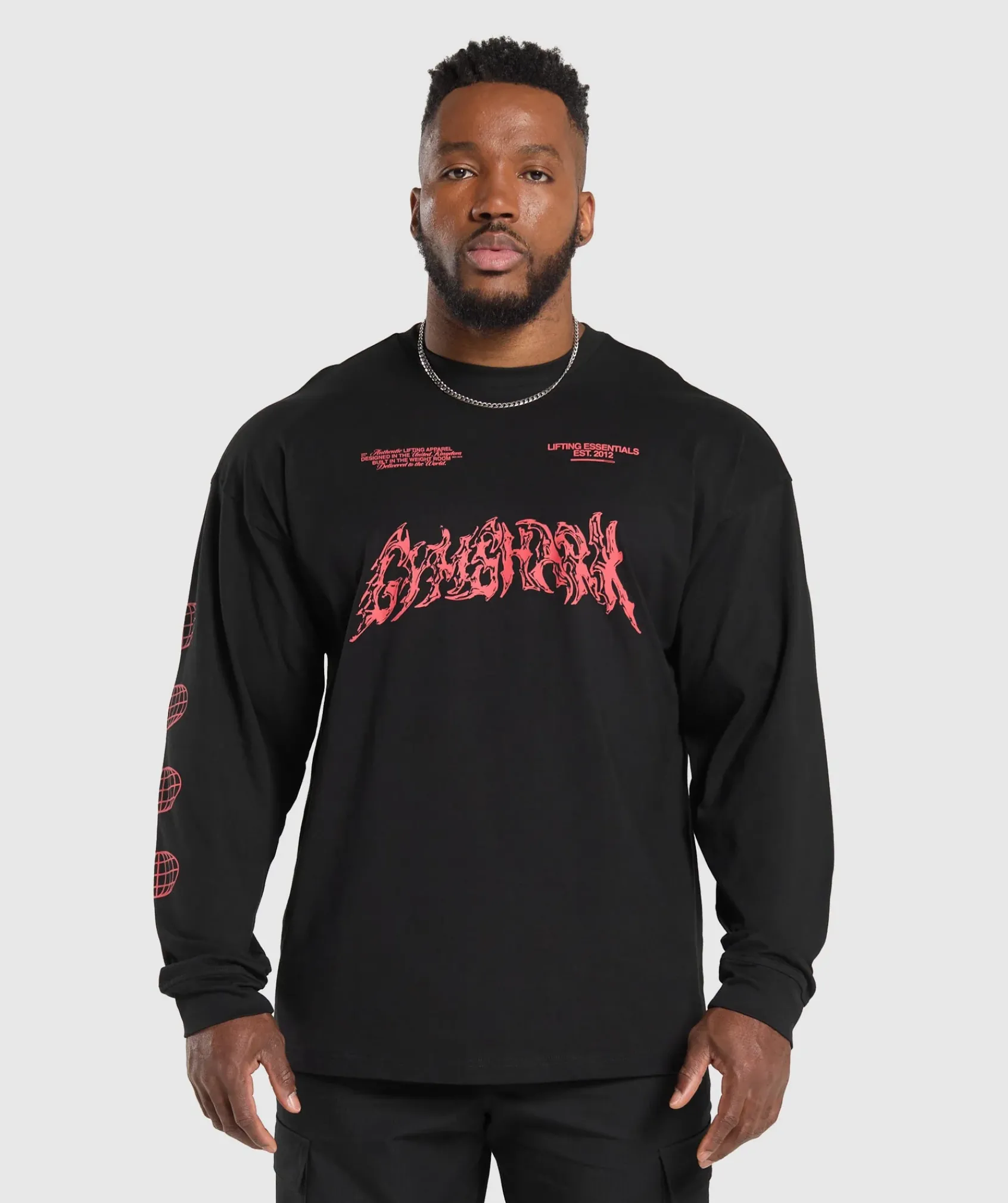 Heren Gymshark T-shirts*Metal Lifting Graphic Long Sleeve T-Shirt