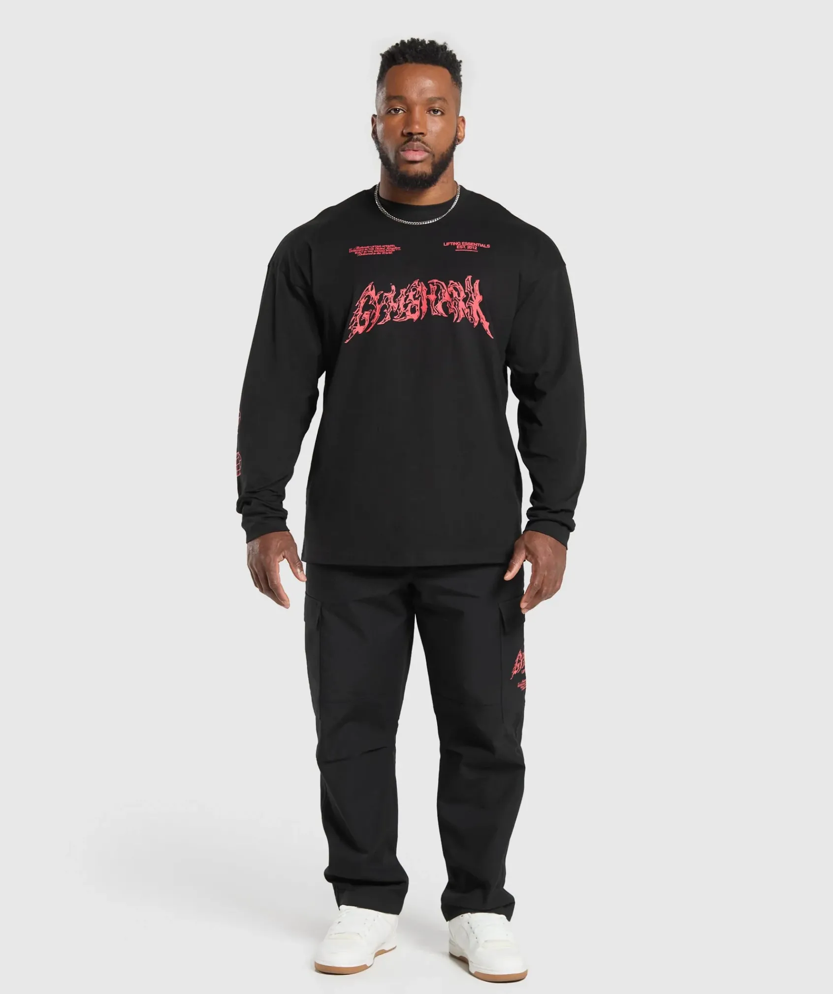 Heren Gymshark T-shirts*Metal Lifting Graphic Long Sleeve T-Shirt