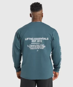 Heren Gymshark T-shirts*Metal Lifting Graphic Long Sleeve T-Shirt