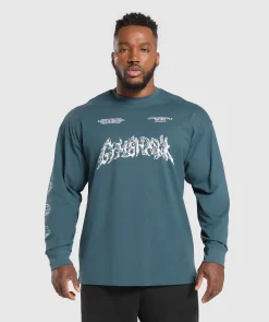 Heren Gymshark T-shirts*Metal Lifting Graphic Long Sleeve T-Shirt
