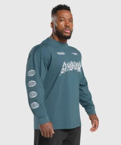 Heren Gymshark T-shirts*Metal Lifting Graphic Long Sleeve T-Shirt