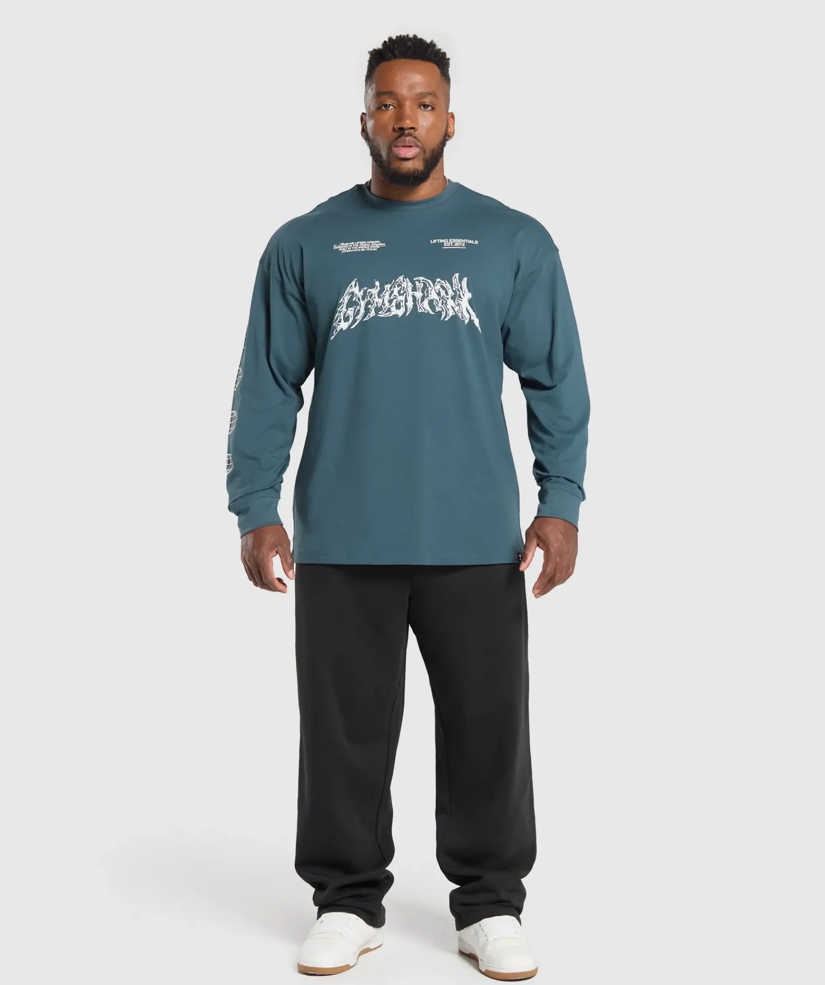 Heren Gymshark T-shirts*Metal Lifting Graphic Long Sleeve T-Shirt