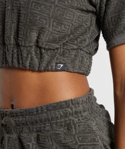 DAMES Gymshark Croptops|T-shirts*Monogram Towel Crop Top