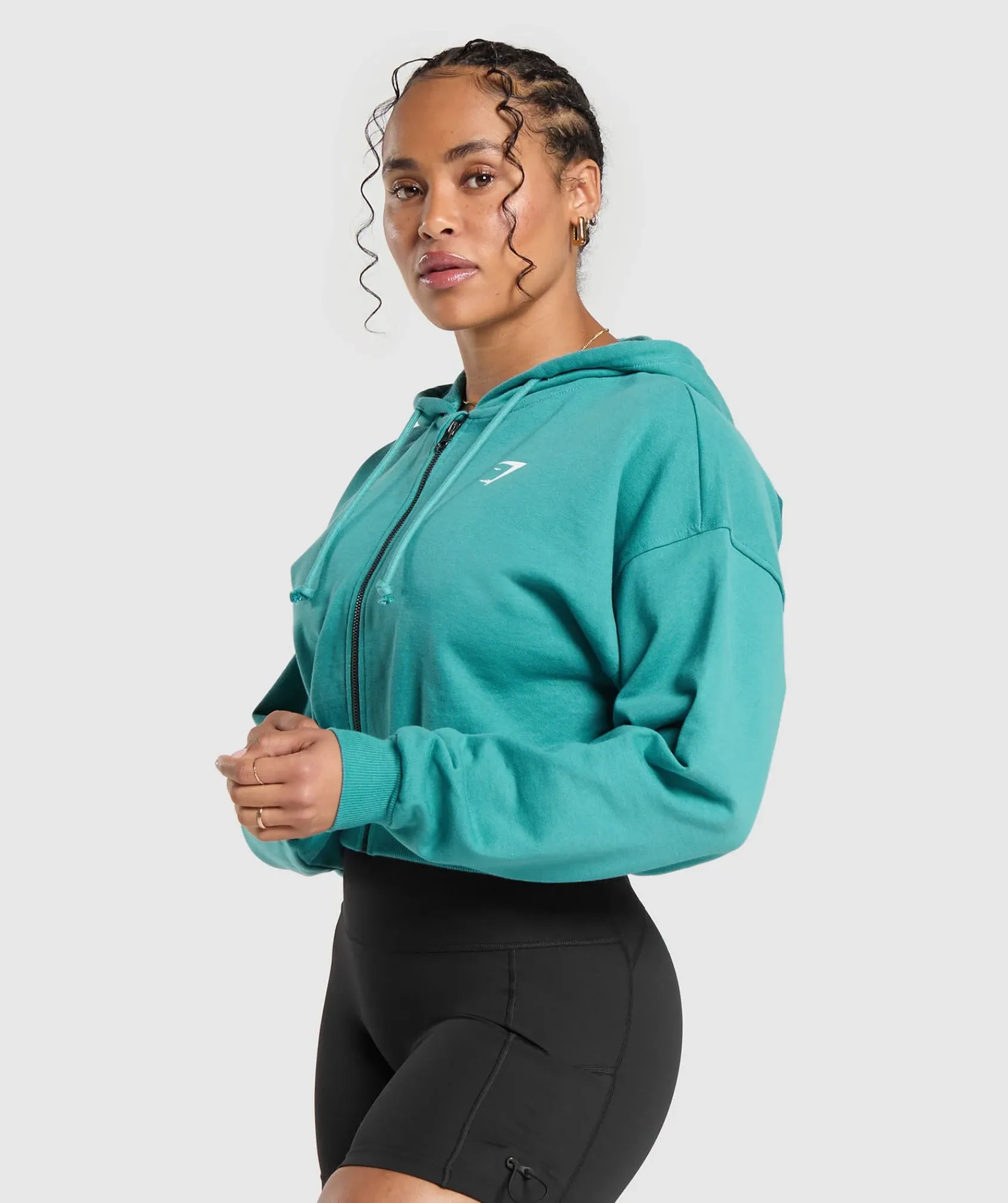 DAMES Gymshark Hoodies & Truien*Power Midi Zip Hoodie