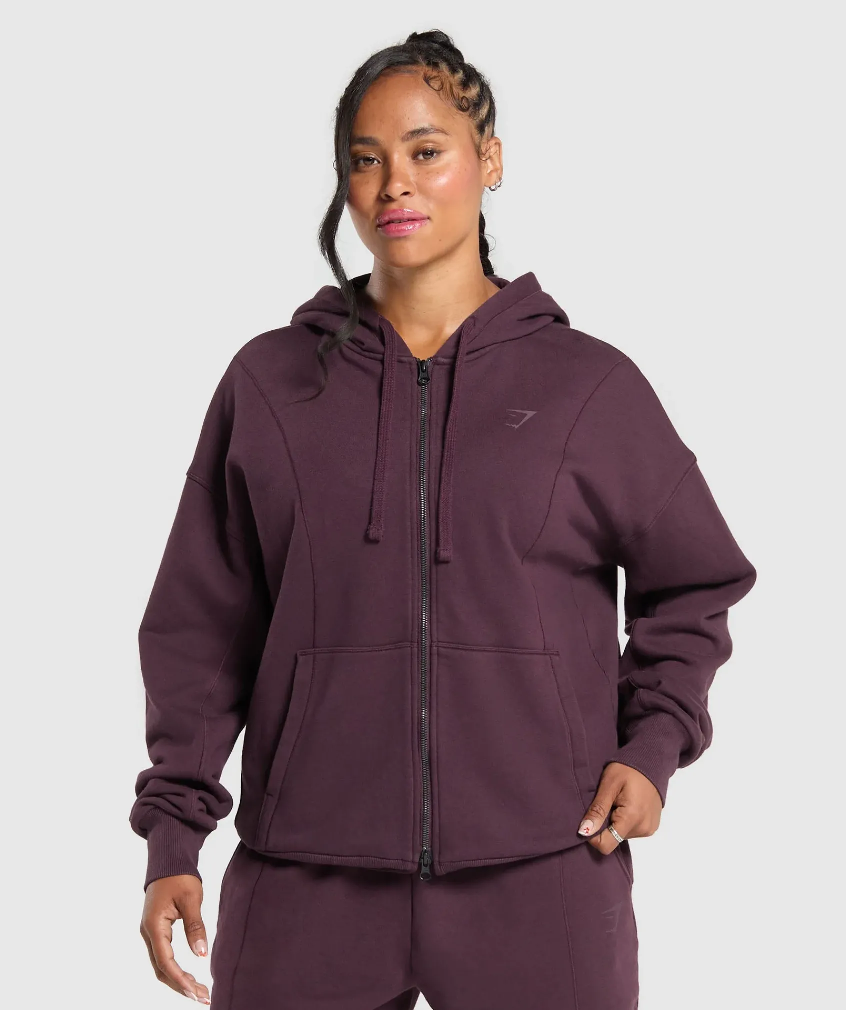 DAMES Gymshark Bedekkende Sportkleding|Sportjacks*Power Oversized Zip Hoodie