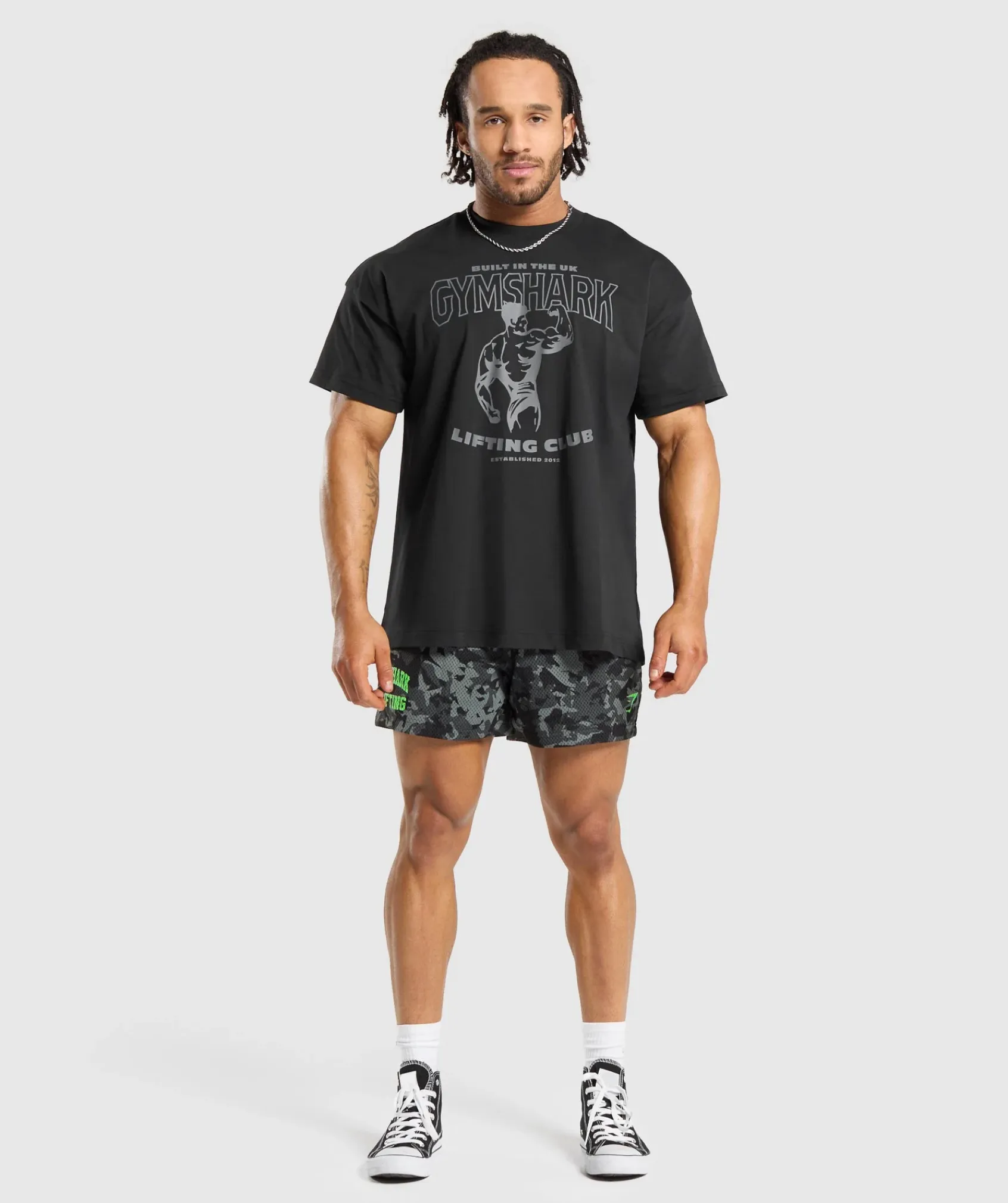 Heren Gymshark Shorts*Printed Lifting Mesh 5" Shorts