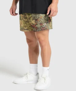 Heren Gymshark Shorts*Printed Mesh 5" Shorts