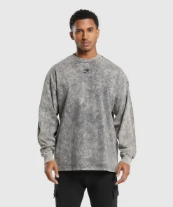Heren Gymshark T-shirts*Rest Day Washed Long Sleeve T-Shirt