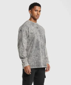 Heren Gymshark T-shirts*Rest Day Washed Long Sleeve T-Shirt