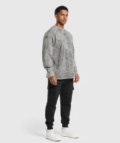 Heren Gymshark T-shirts*Rest Day Washed Long Sleeve T-Shirt