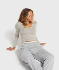 DAMES Gymshark Ondergoed|Dames Ondergoed*Rib Long Sleeve Top