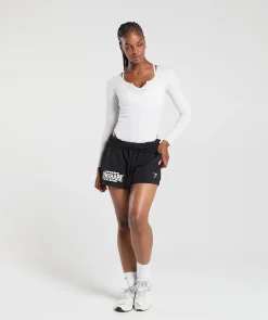 DAMES Gymshark T-shirts*Ribbed Cotton Long Sleeve Bodysuit