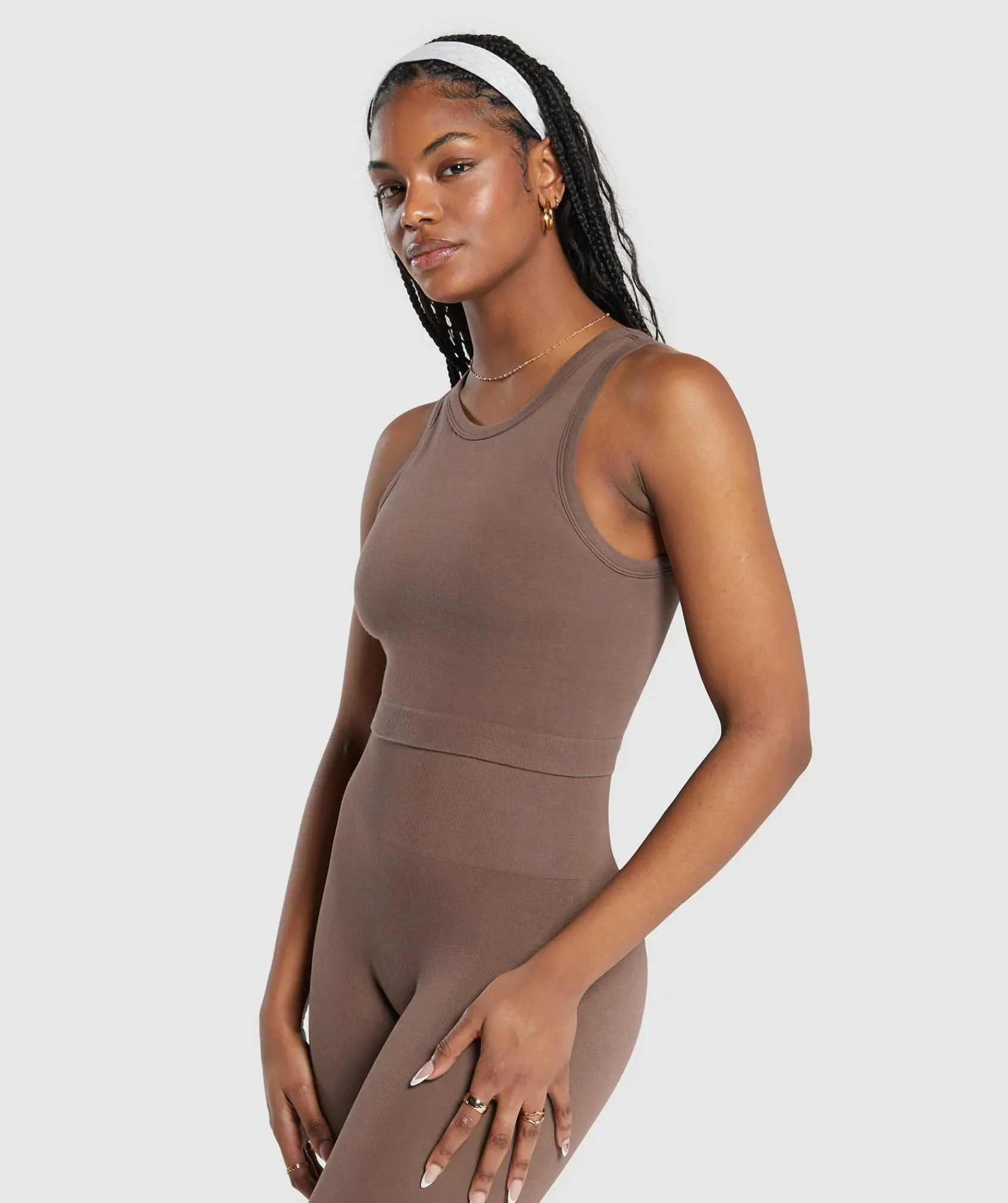 DAMES Gymshark Croptops|T-shirts*Ribbed Cotton Seamless Body Fit Tank