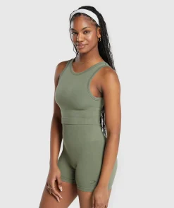DAMES Gymshark Croptops|T-shirts*Ribbed Cotton Seamless Body Fit Tank