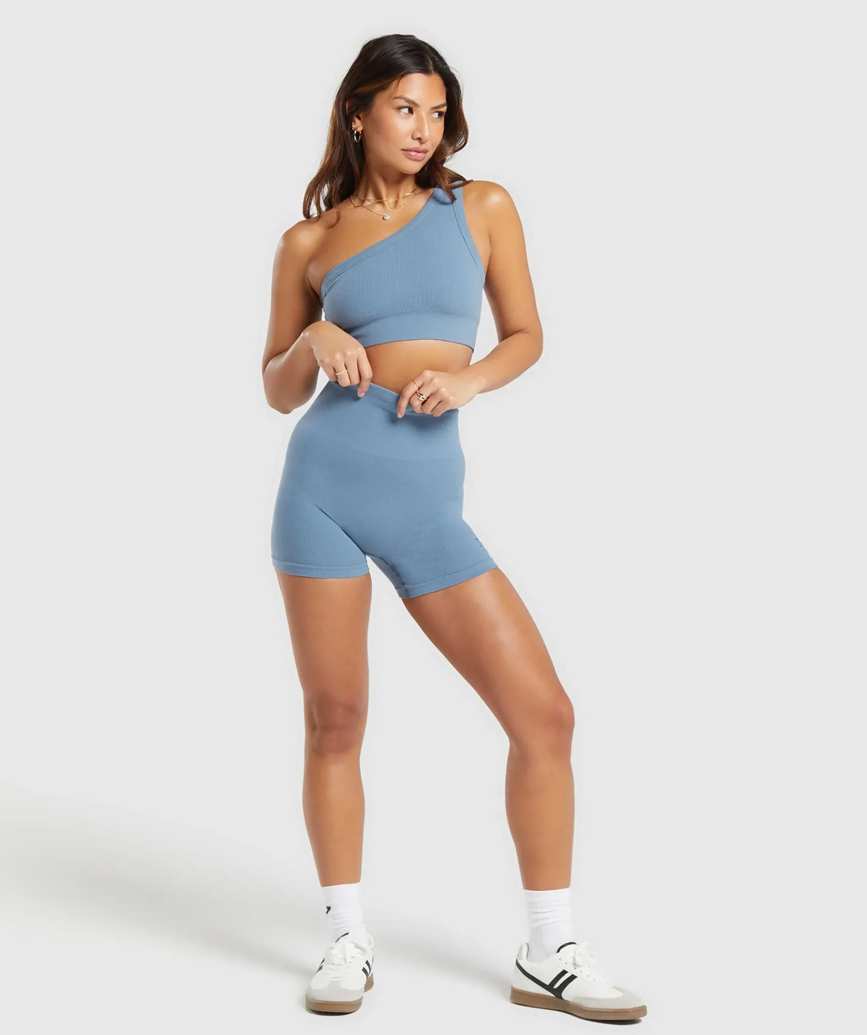 DAMES Gymshark Sport-bh's*Ribbed Cotton Seamless One Shoulder Bra
