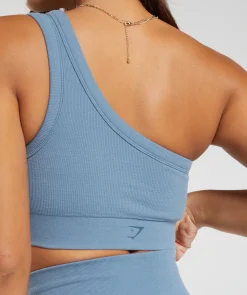 DAMES Gymshark Sport-bh's*Ribbed Cotton Seamless One Shoulder Bra