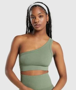 DAMES Gymshark Sport-bh's*Ribbed Cotton Seamless One Shoulder  Bra