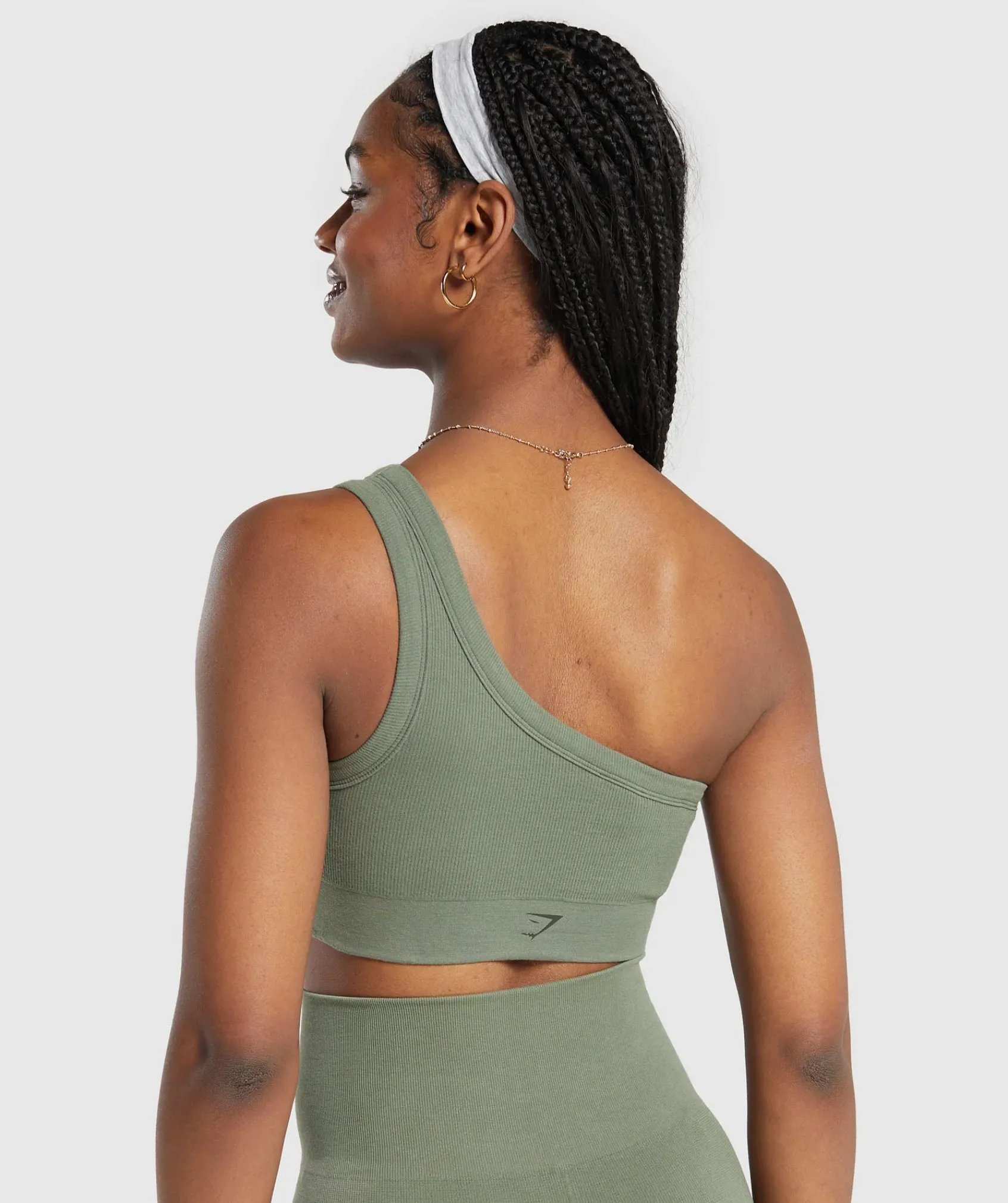 DAMES Gymshark Sport-bh's*Ribbed Cotton Seamless One Shoulder Bra
