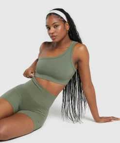 DAMES Gymshark Sport-bh's*Ribbed Cotton Seamless One Shoulder Bra