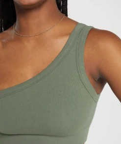 DAMES Gymshark Sport-bh's*Ribbed Cotton Seamless One Shoulder Bra