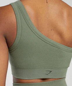 DAMES Gymshark Sport-bh's*Ribbed Cotton Seamless One Shoulder Bra
