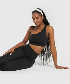 DAMES Gymshark Sport-bh's*Ribbed Cotton Seamless One Shoulder Bra