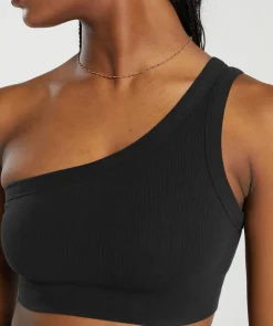 DAMES Gymshark Sport-bh's*Ribbed Cotton Seamless One Shoulder Bra