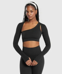 DAMES Gymshark T-shirts*Ribbed Cotton Seamless Shrug