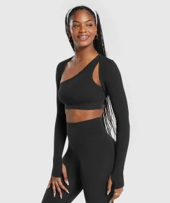 DAMES Gymshark T-shirts*Ribbed Cotton Seamless Shrug