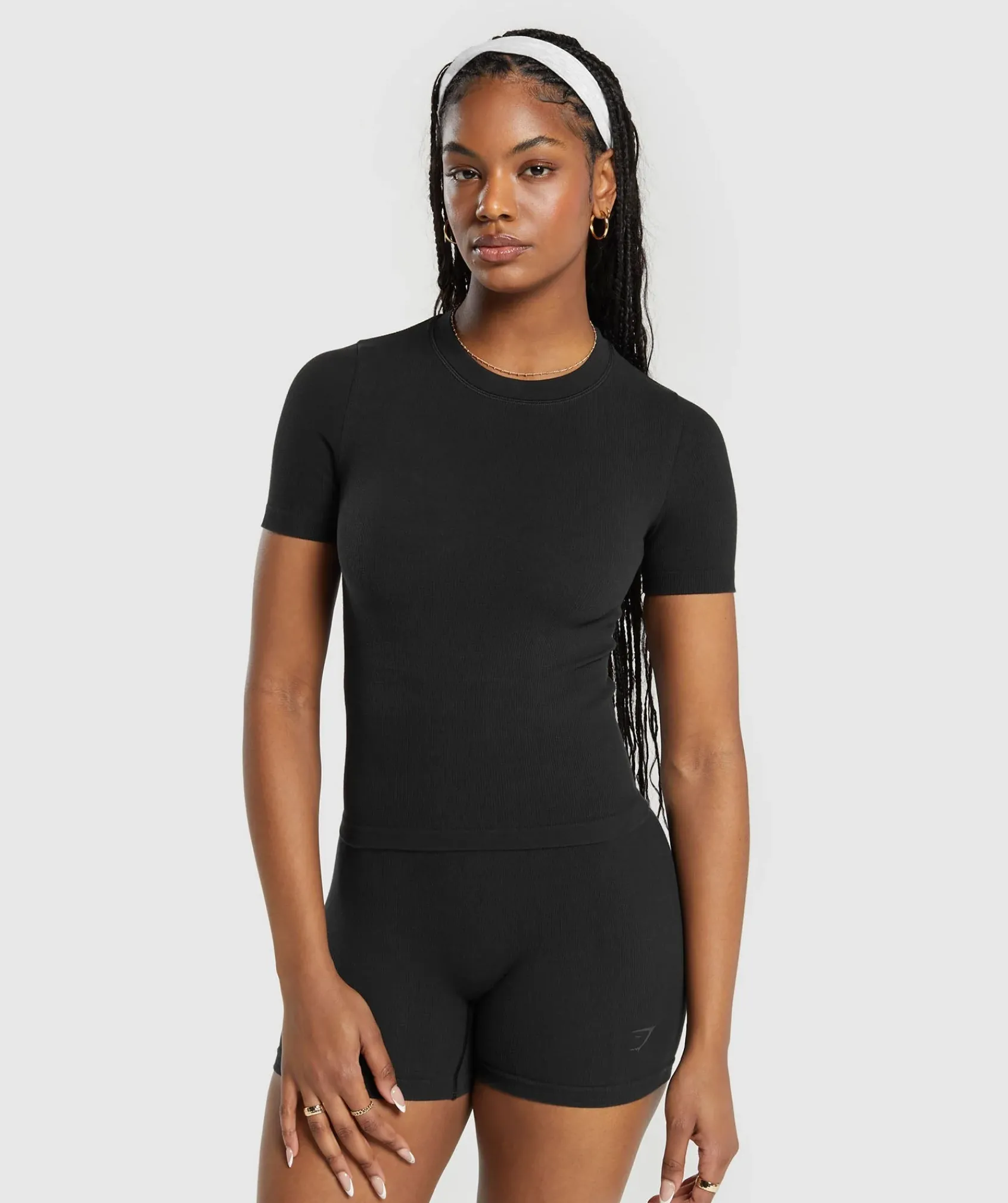 DAMES Gymshark T-shirts*Ribbed Cotton Seamless T-Shirt