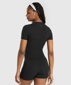 DAMES Gymshark T-shirts*Ribbed Cotton Seamless T-Shirt