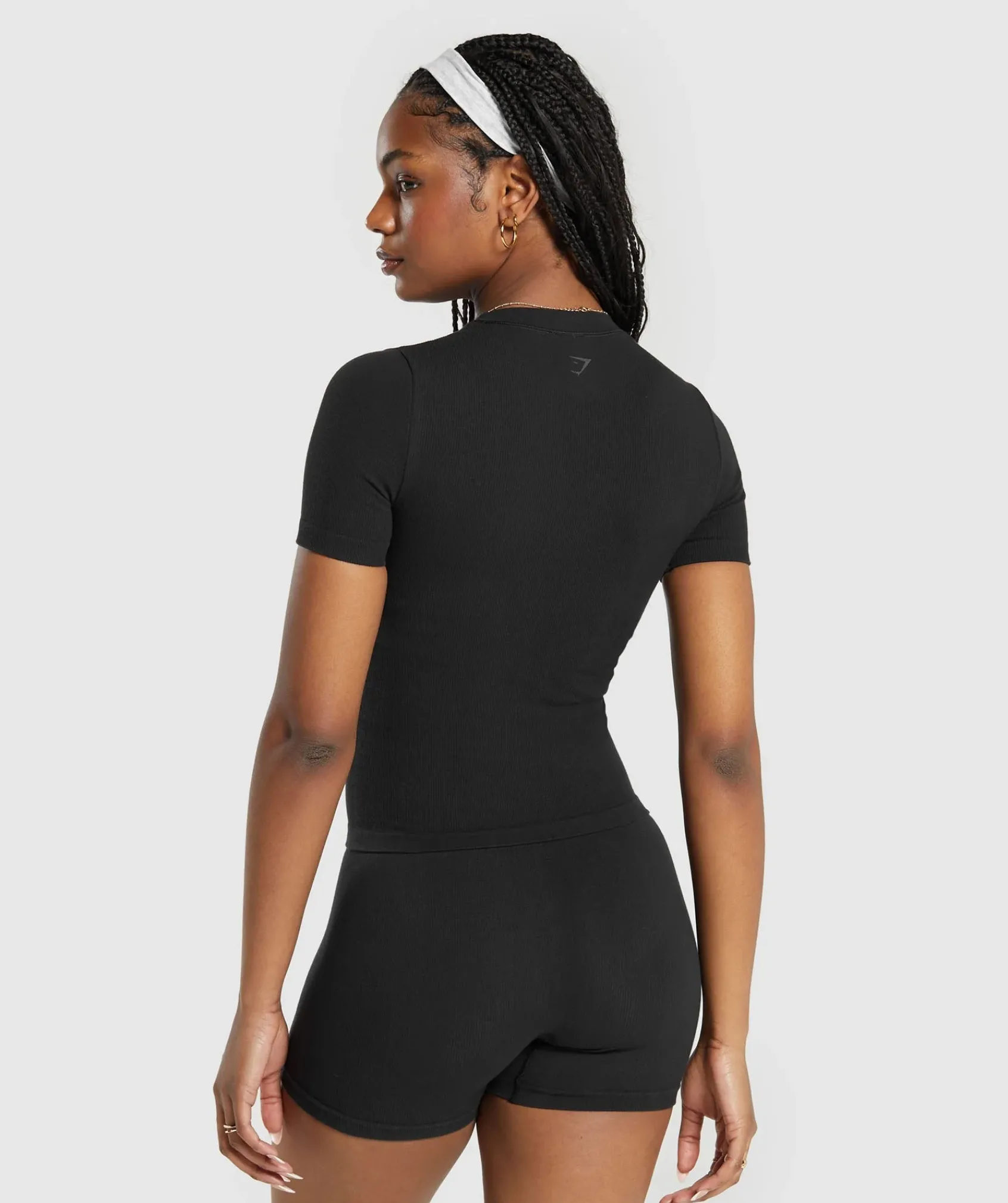 DAMES Gymshark T-shirts*Ribbed Cotton Seamless T-Shirt
