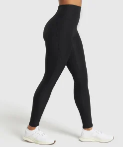 DAMES Gymshark Leggings|Zwarte Leggings*Ribbed Legging