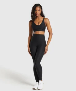 DAMES Gymshark Leggings|Zwarte Leggings*Ribbed Legging