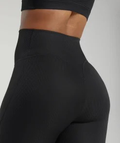 DAMES Gymshark Leggings|Zwarte Leggings*Ribbed Legging