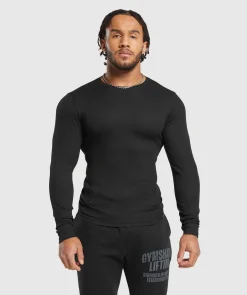 Heren Gymshark Ondergoed & Basics|Heren Ondergoed*Ribbed Long Sleeve T-Shirt