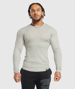 Heren Gymshark T-shirts*Ribbed Long Sleeve T-Shirt