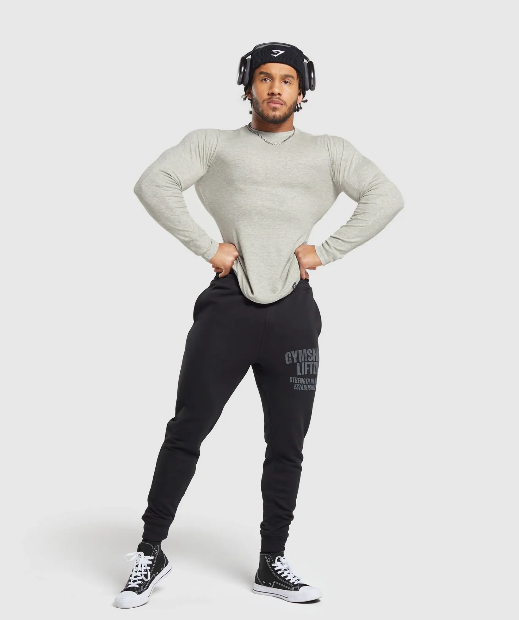 Heren Gymshark T-shirts*Ribbed Long Sleeve T-Shirt
