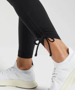 DAMES Gymshark Leggings|Zwarte Leggings*Ribbon Ankle Leggings
