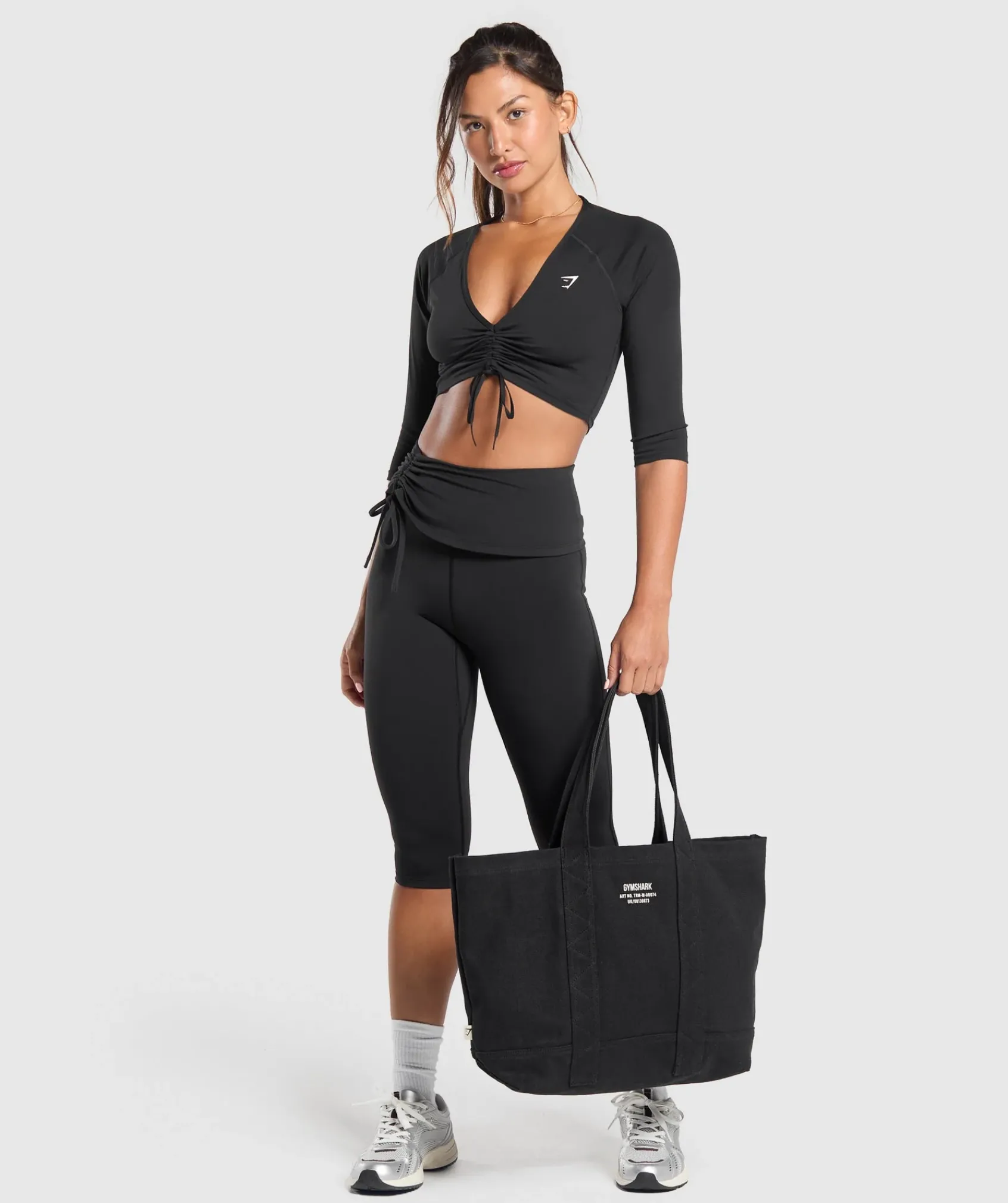 DAMES Gymshark Leggings*Ruched Capri Leggings