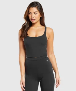 DAMES Gymshark Croptops|Tanktops*Scoop Back Crop Tank- Black