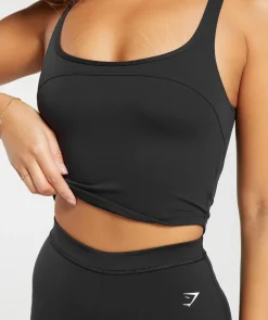 DAMES Gymshark Croptops|Tanktops*Scoop Back Crop Tank- Black