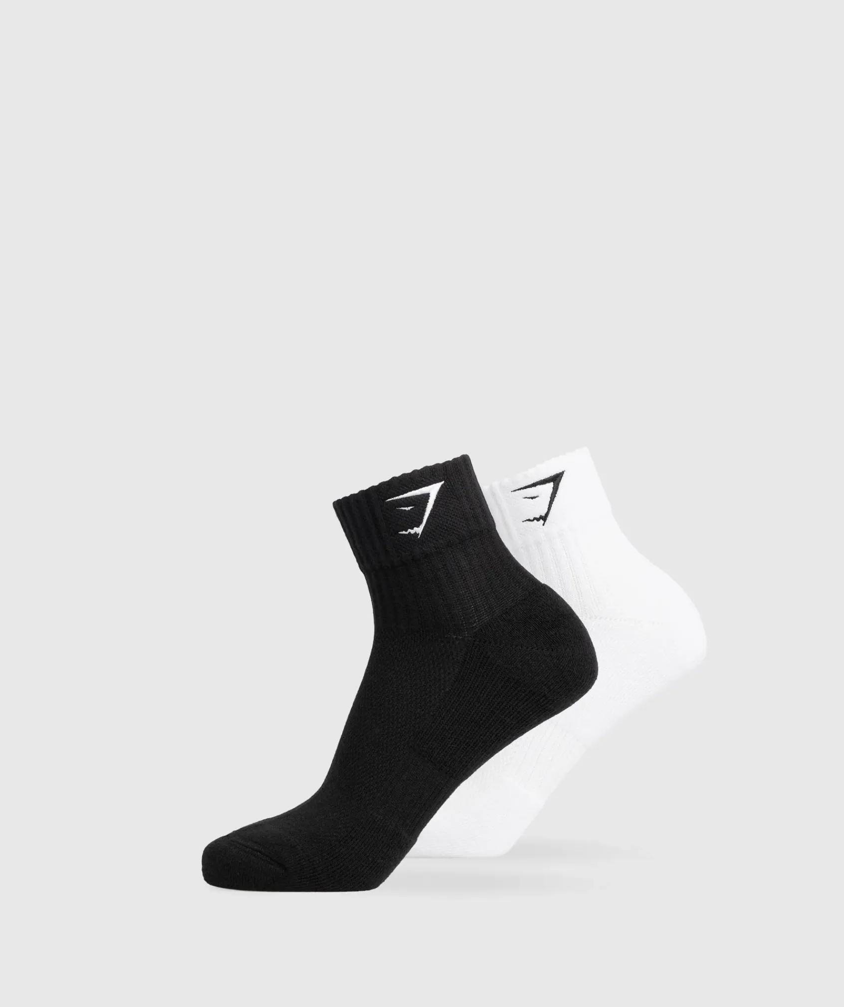 Gymshark Sportsokken|Enkelsokken*Sharkhead Embroidered Quarter Socks 2pk
