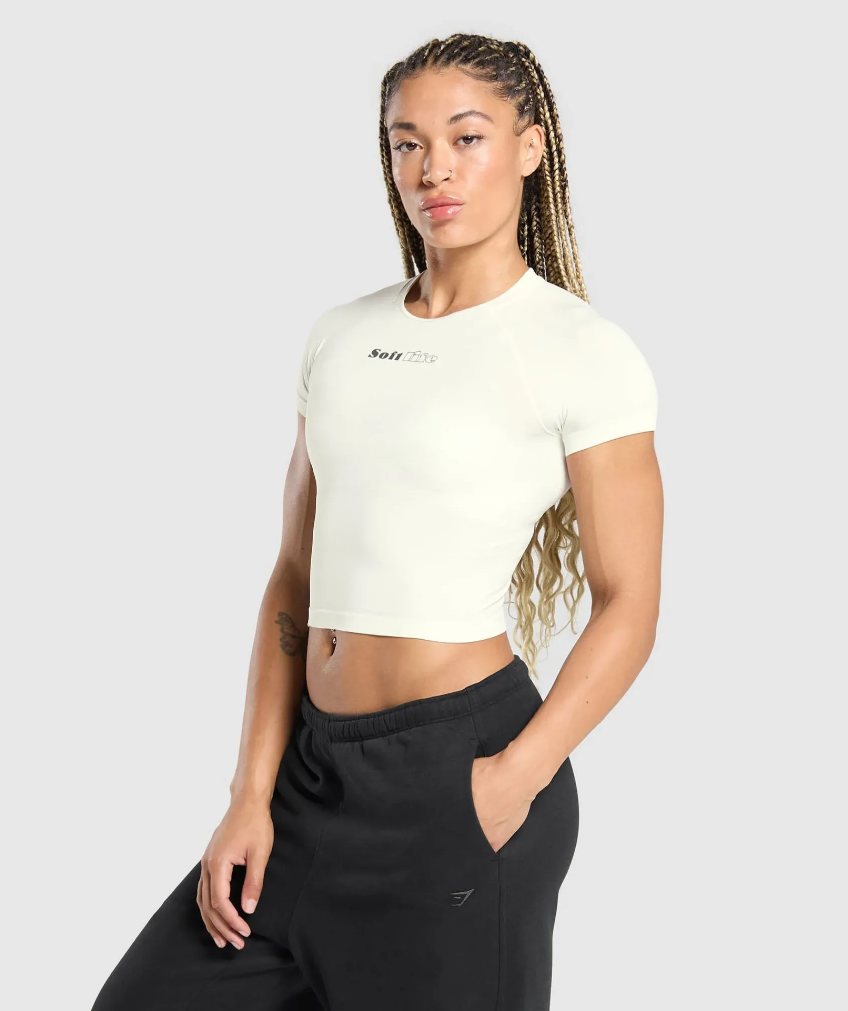 DAMES Gymshark Croptops|T-shirts*Soft Life Baby Tee