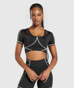 DAMES Gymshark Croptops|T-shirts*Stitch Feature Crop Top