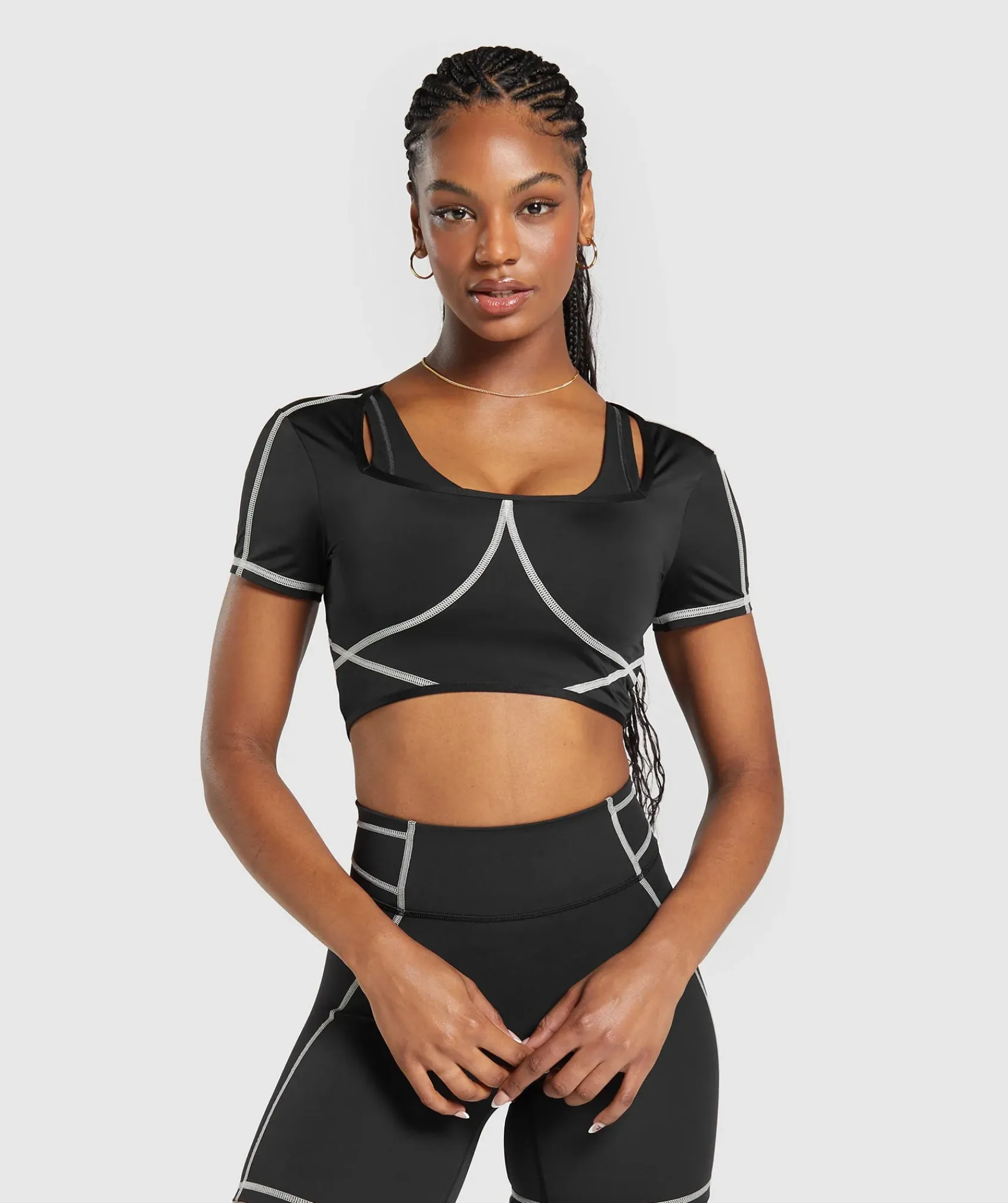 DAMES Gymshark Croptops|T-shirts*Stitch Feature Crop Top