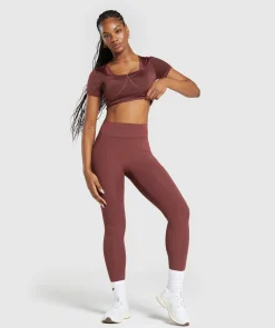 DAMES Gymshark Croptops|T-shirts*Stitch Feature Crop Top